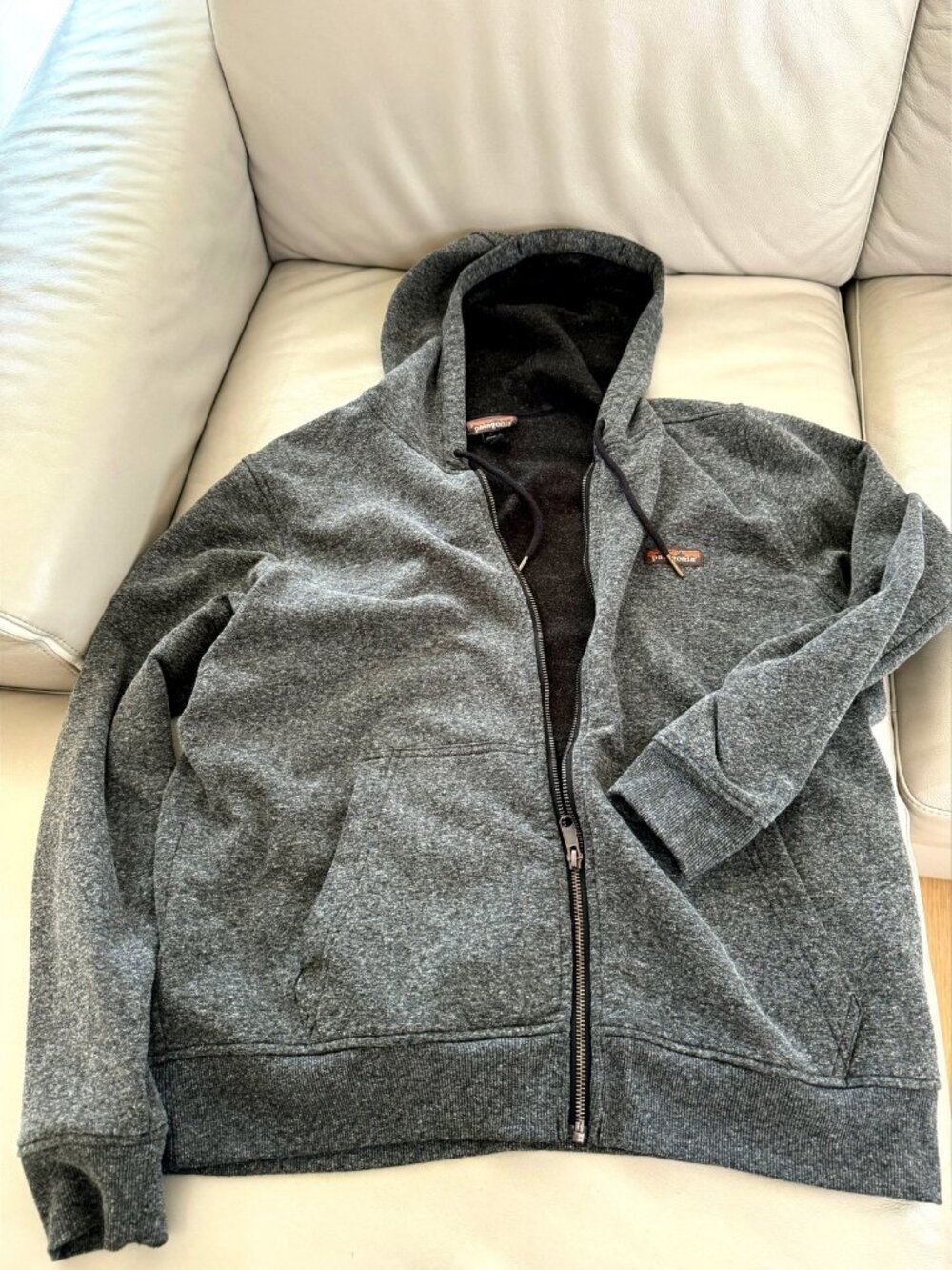 Patagonia Full-Zip Fleece Hoodie L Heather Grey Unisex